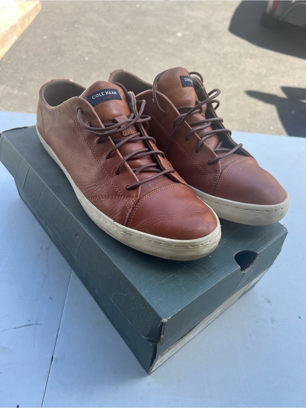 Cole Haan Men's Trafton Cap Sport Oxfords Size 11M British Tan Handstain leather